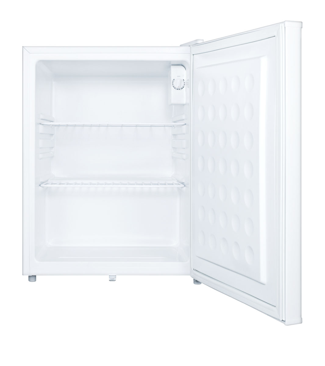 Compact all-refrigerator with automatic defrost, front-mounted lock, and white finish; Replaces FF28L